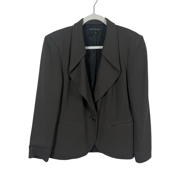 Lafayette 148 New York Jackets & Blazers - Lafayette 148 Women's Black Wool Blend Blazer Size 8 Tailored Career Jacket